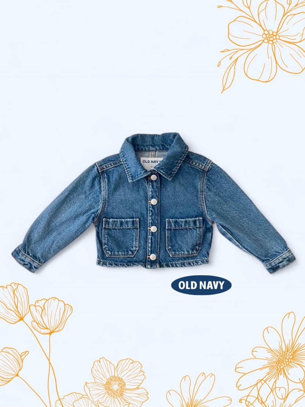 Old Navy Girls' Classic Blue Denim Jean Jacket